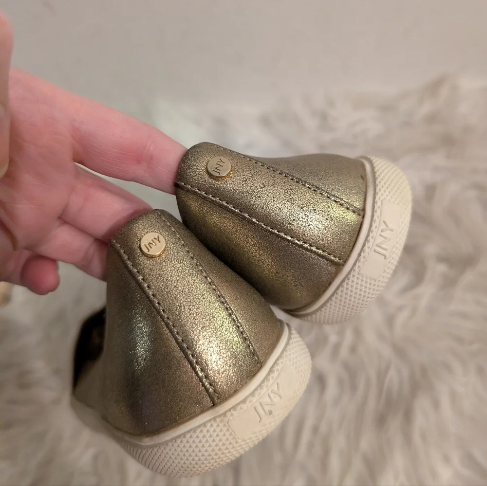 Gold Metallic Slip On Ballet Flats 6.5 Jones New York Hannah